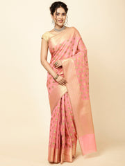 Zari Border Booti Woven Cotton Saree