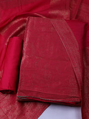 Woven Design Chanderi Unstitched Suit With Pant & Dupatta