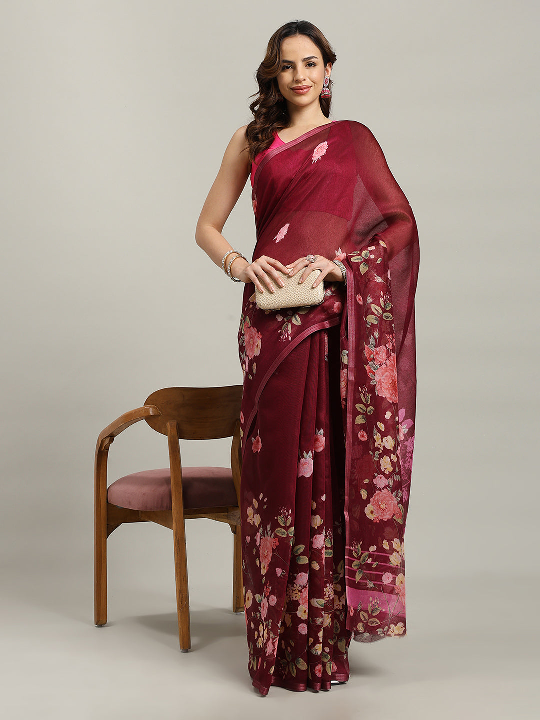 Maheshwari Printed Dola Cotton Saree