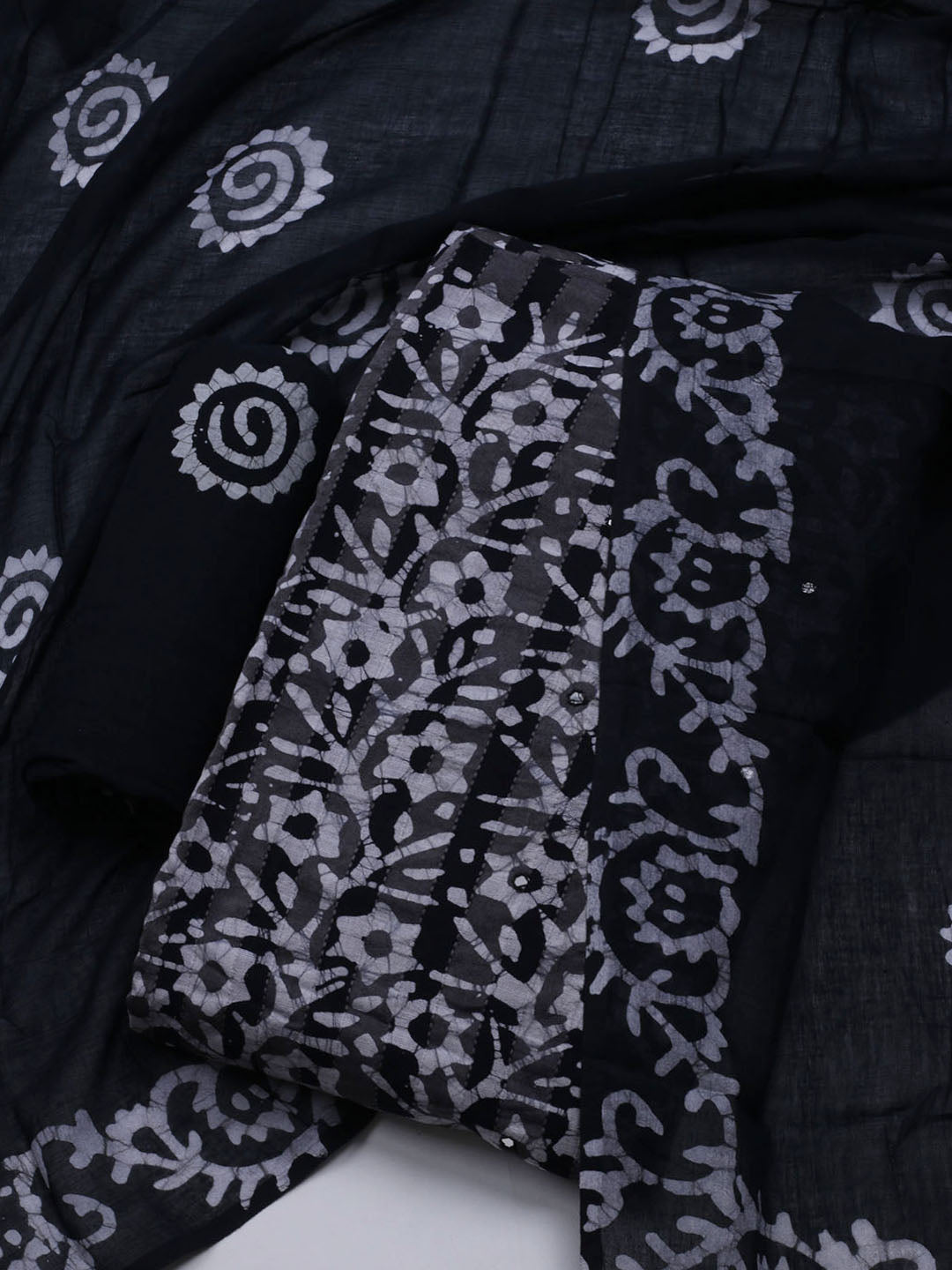 Printed Cotton Blend Unstitched Suit With Dupatta