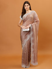 Sequence Embroidery Organza Saree