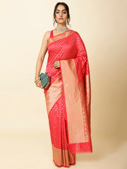 Zari Border Booti Woven Handloom Saree