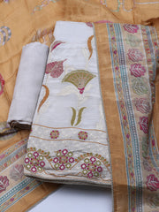 Woven Tissue  Unstitched Suit With Dupatta