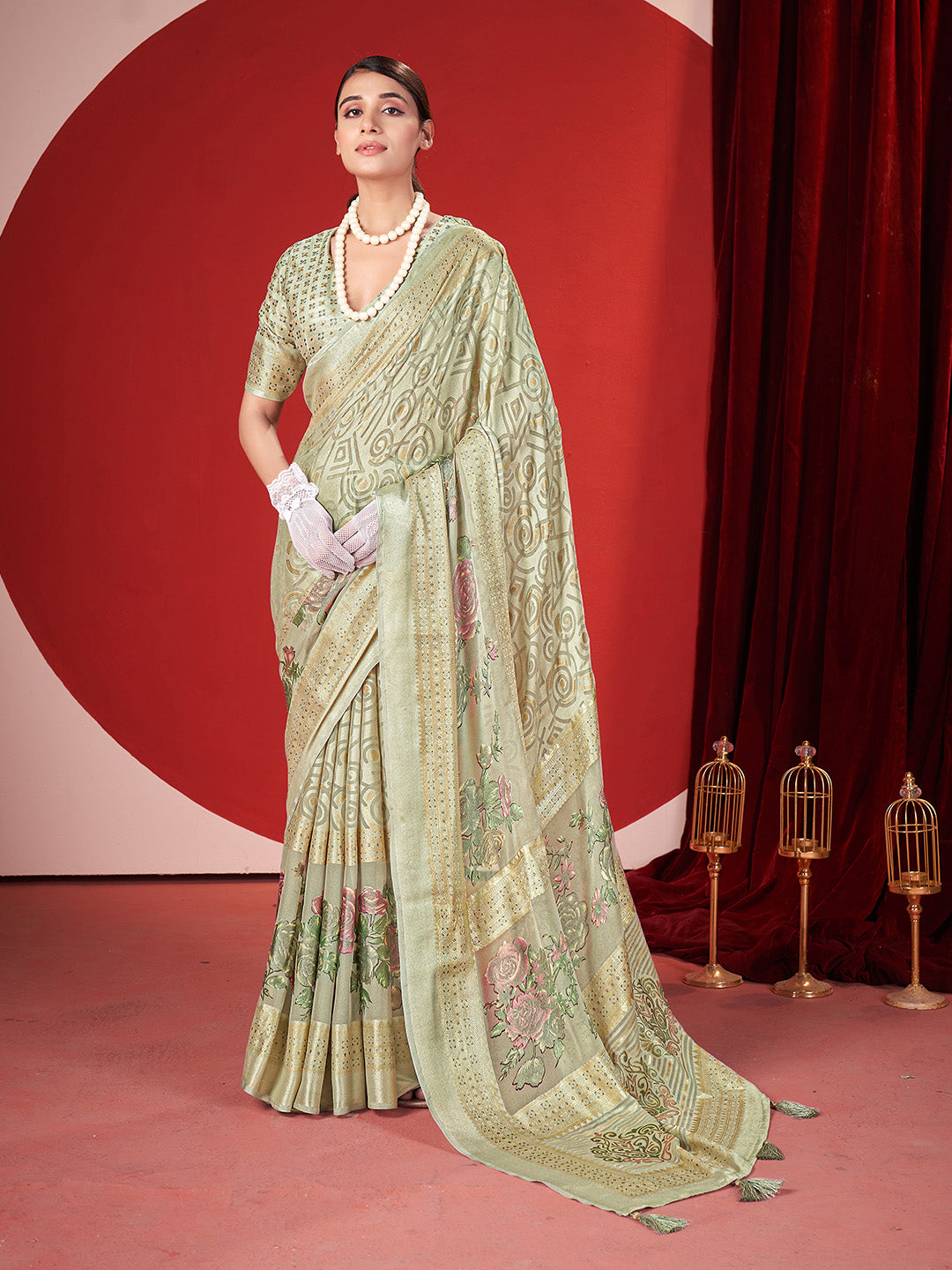 Zari Border Georgette Saree