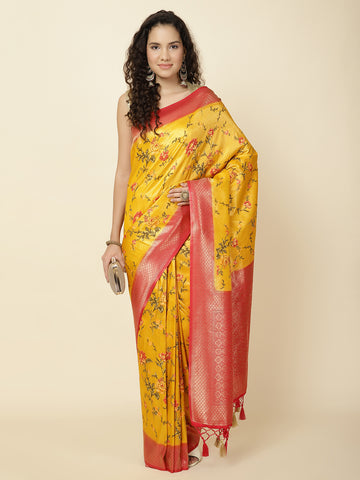 Zari Border Banarasi Woven  Saree