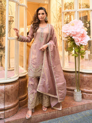 Embroidered Art Silk Suit With Pant & Dupatta