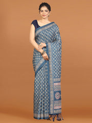 Digital Printed Tussar Woven Saree