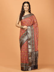 Floral Printed Art Silk Woven Saree