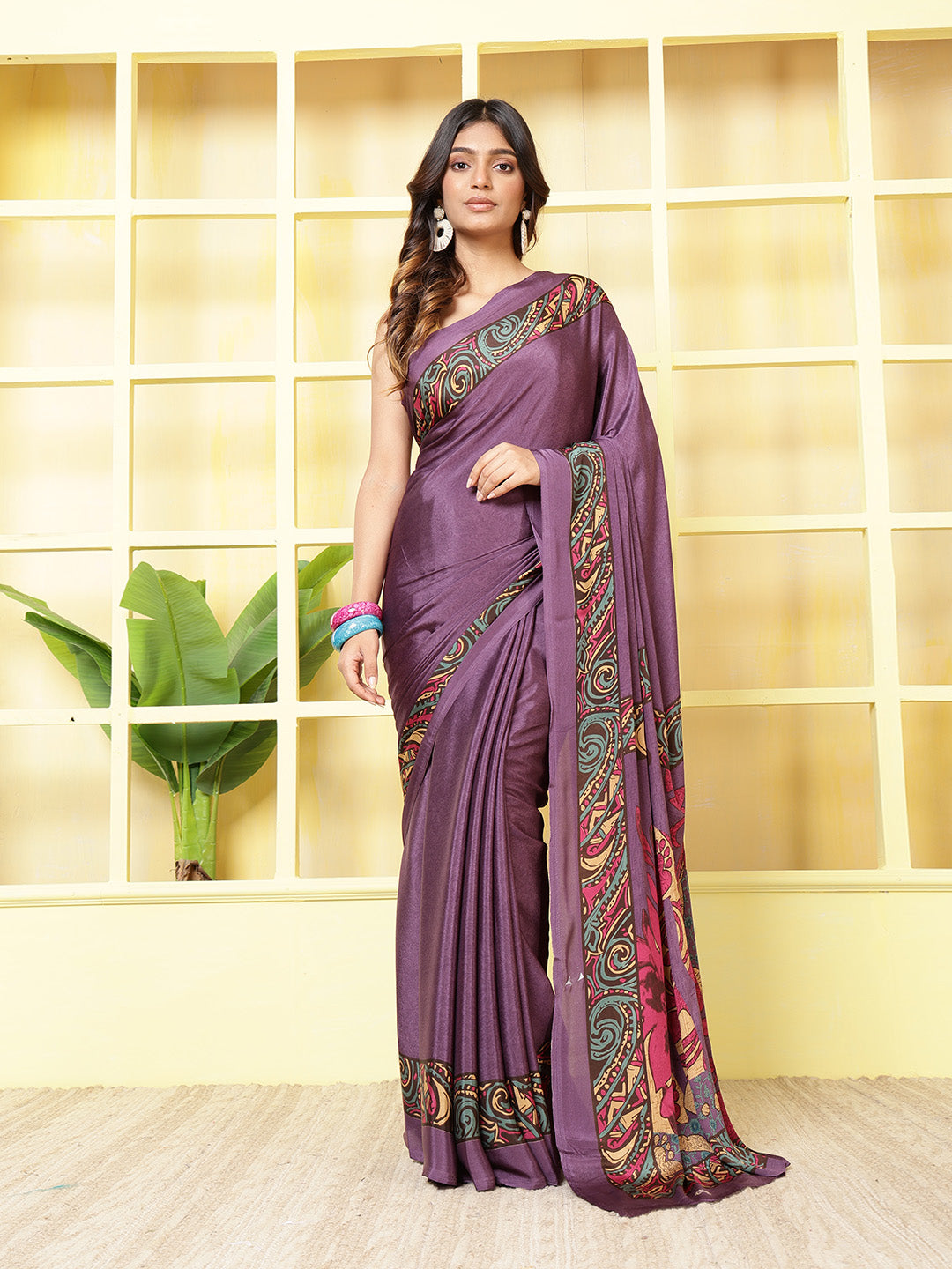 Digital Printed Crepe Saree