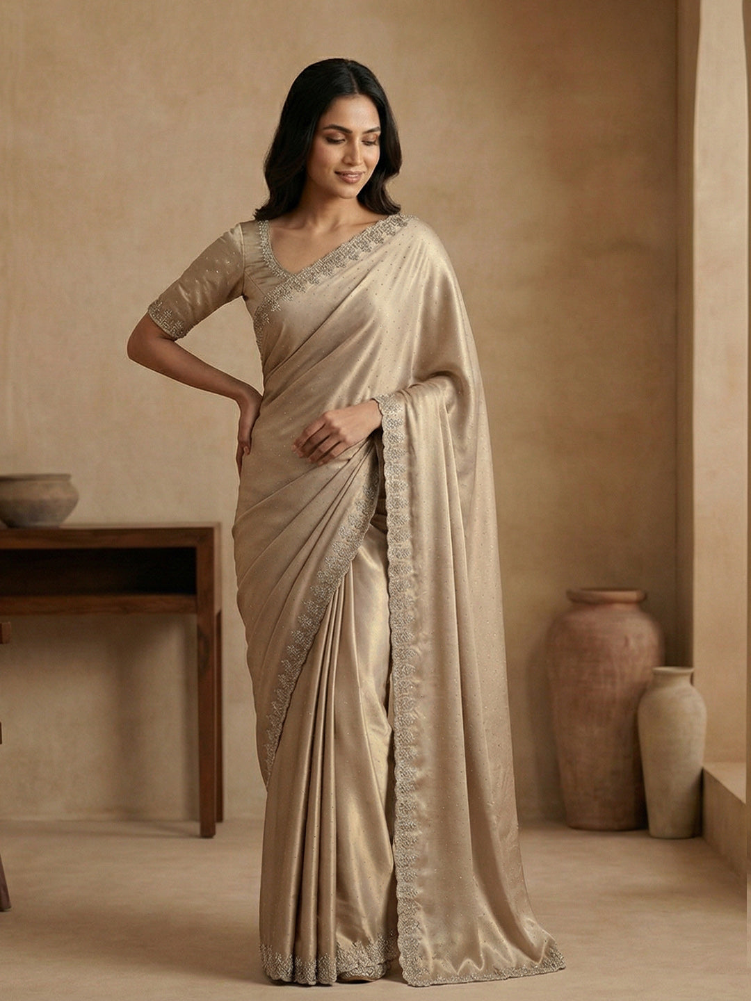 Embroidered Georgette Saree