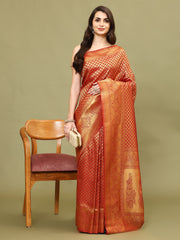 Zari Jaal Brocade Handloom Woven Saree