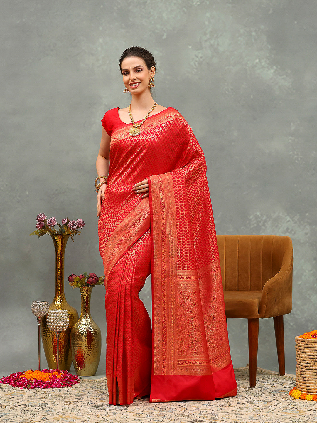 Zari Jaal Art Silk Woven Saree