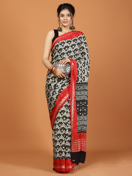 Digital Printed Crepe Woven Saree