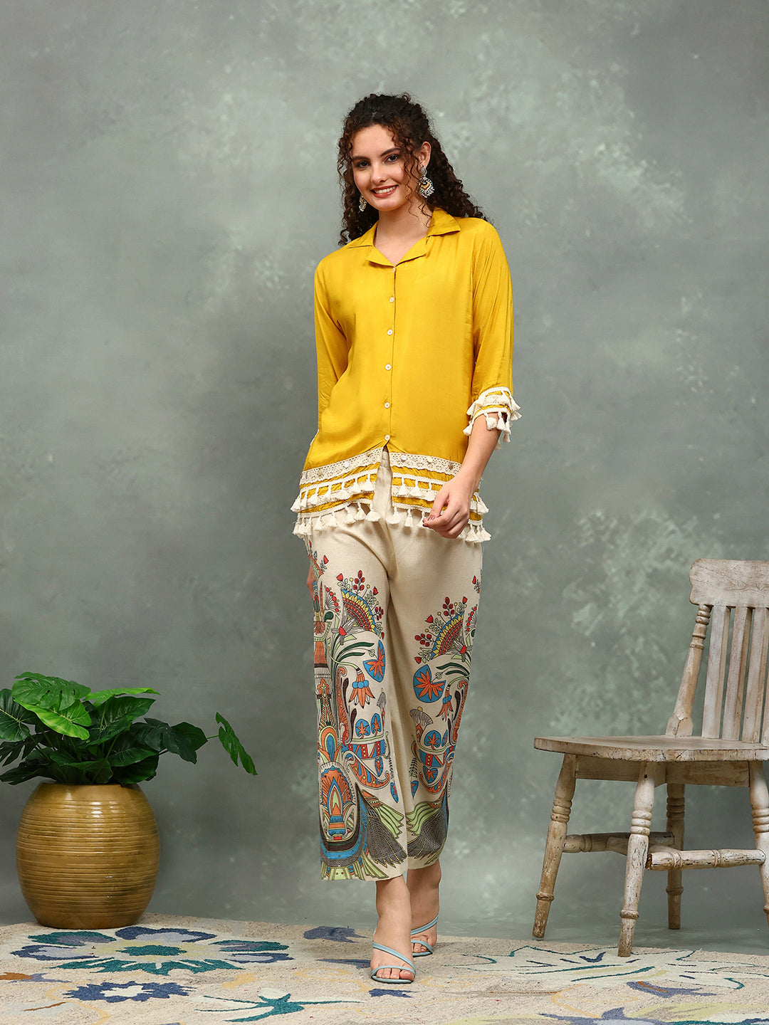 Printed Muslin Kurta With pants
