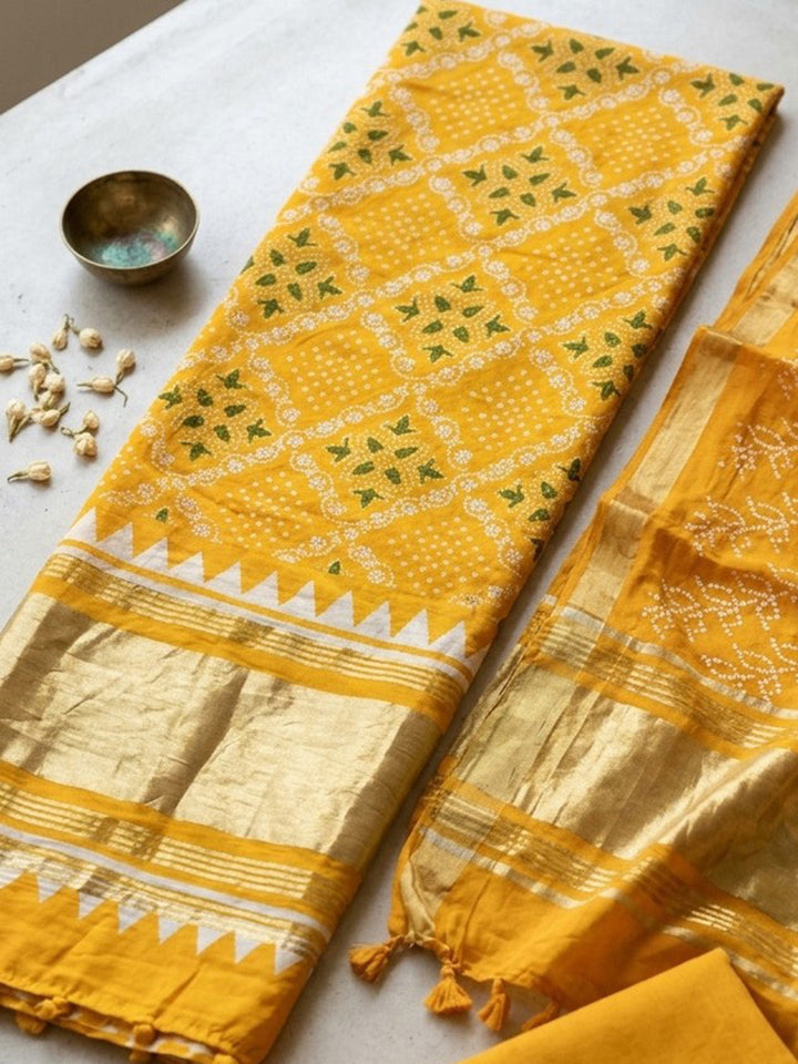 Embroidered Art Silk Unstitched Suit With Pant &amp; Dupatta
