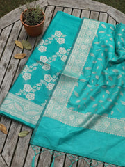 Banarasi Chanderi Unstitched Suit With Pant & Dupatta