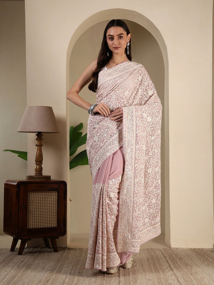 Embroidered Georgette Saree