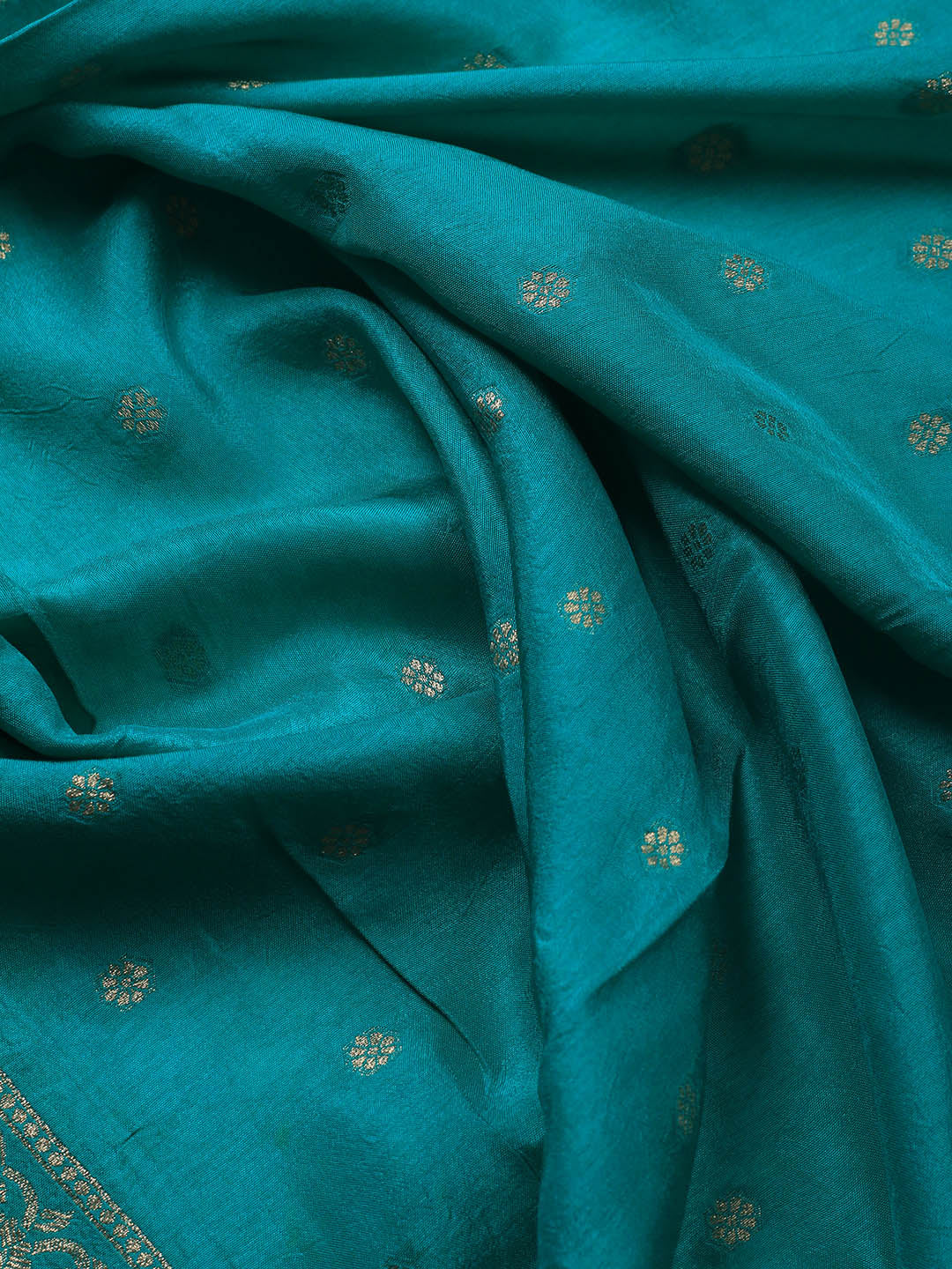 Embroidered Art Silk Unstitched Suit Piece With Dupatta