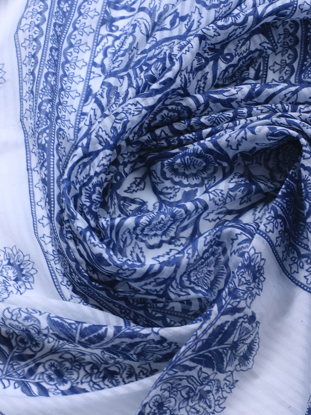 Printed Cotton Blend Unstitched Suit With Dupatta
