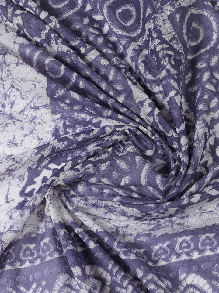 Printed Cotton Blend Unstitched Suit With Dupatta