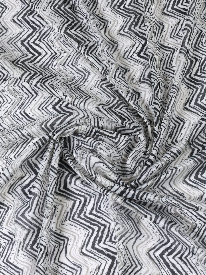 Printed Cotton Blend Unstitched Suit With Dupatta