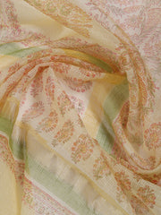 Neck Work Cotton Blend Unstitched Suit With Dupatta