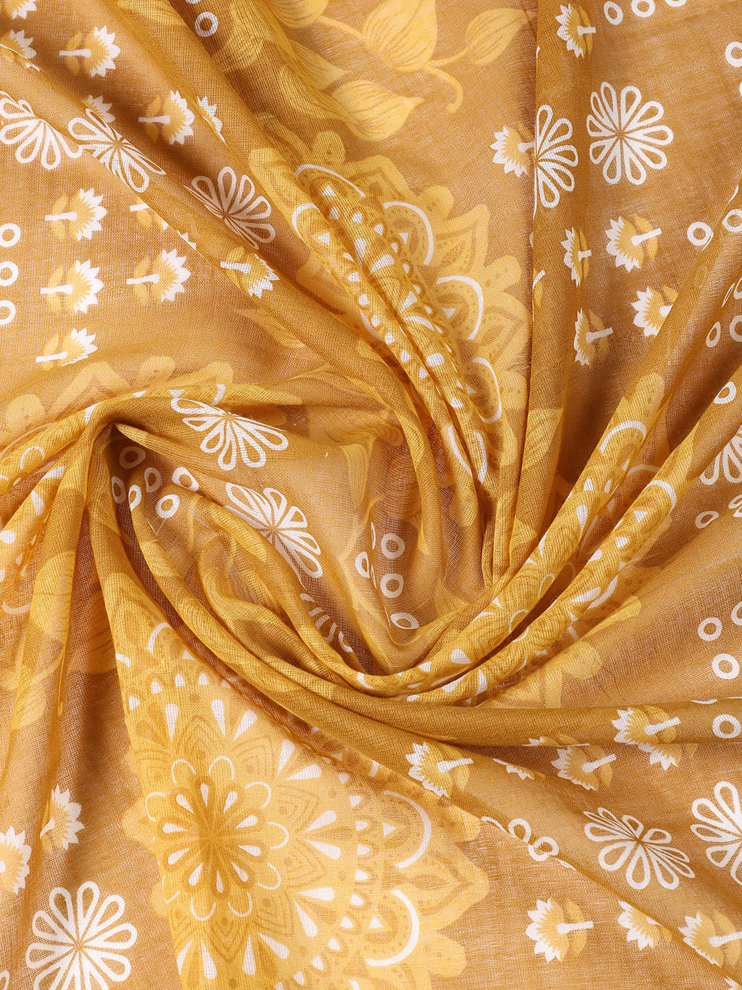 Printed Cotton Blend Unstitched Suit With Dupatta