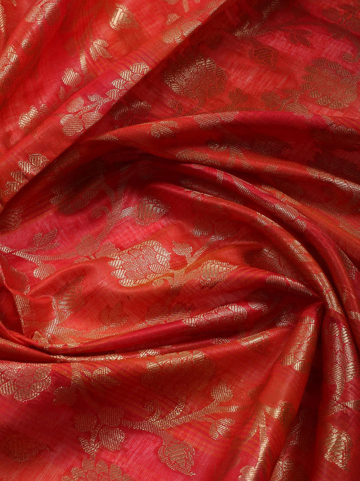 Woven Design Chanderi Unstitched Suit With Dupatta
