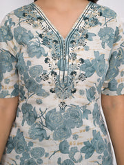 Printed Muslin Kurta With Pants