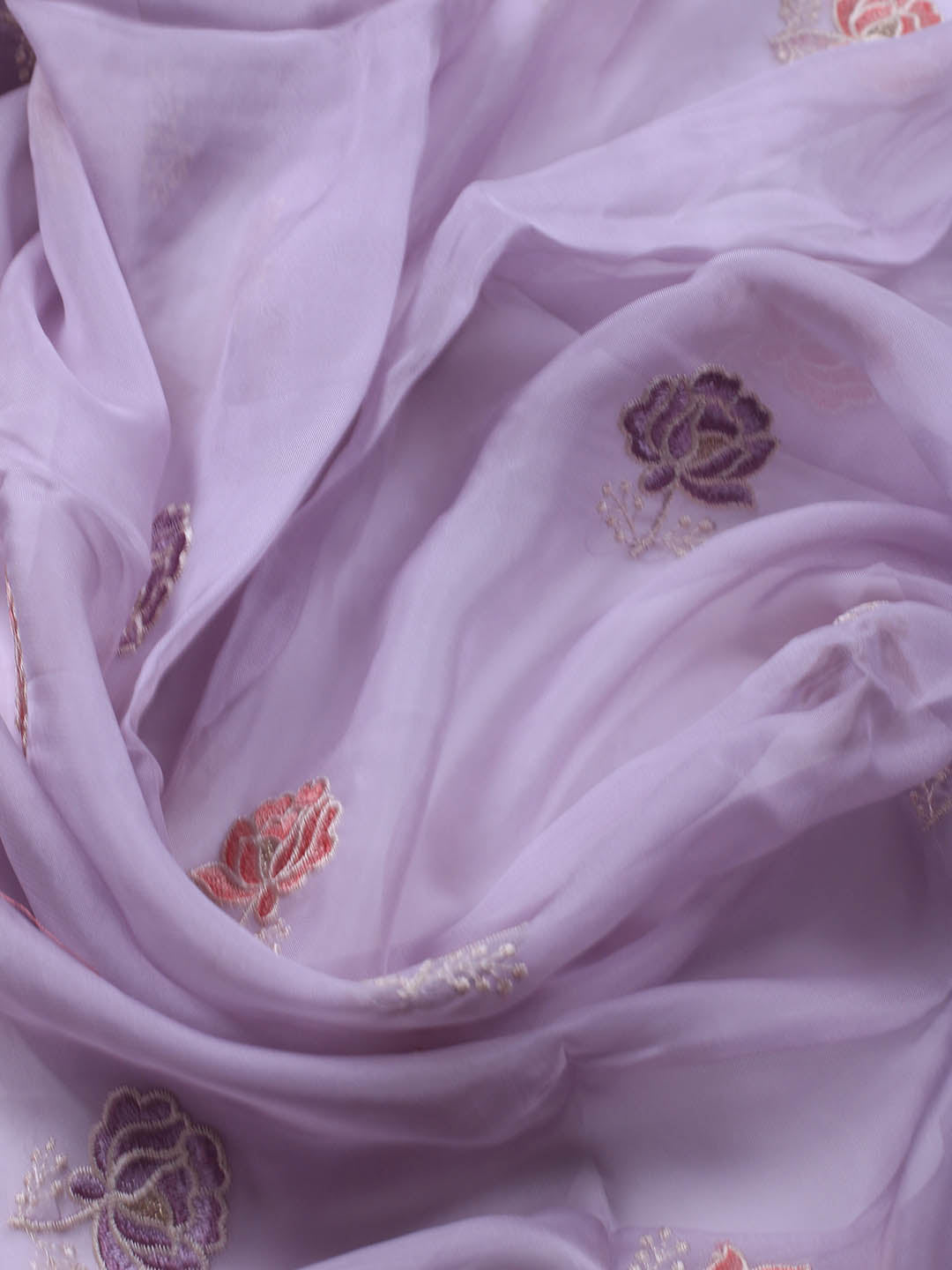 Neck Embroidery Organza Unstitched Suit Piece With Dupatta