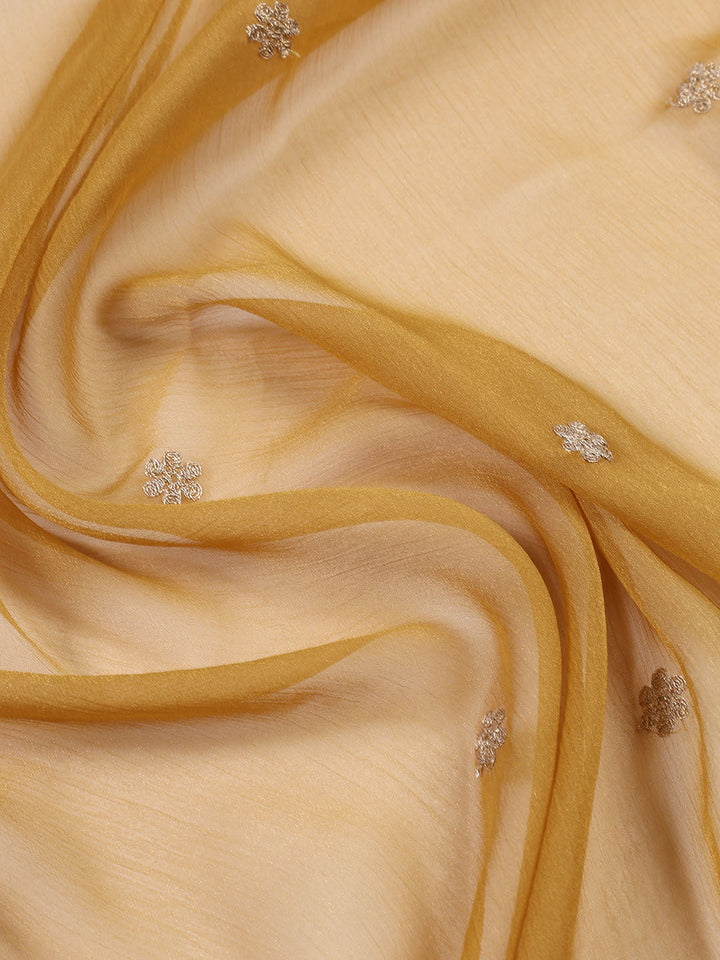 Neck Embroidered Tissue Unstitched Suit With Dupatta