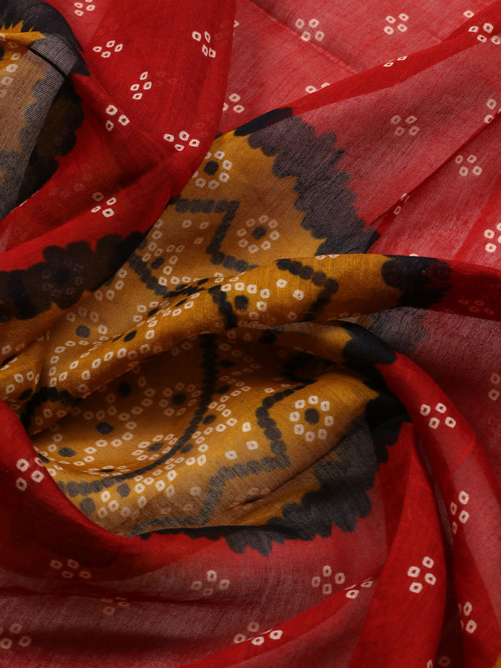 Neck Patti Cotton Blend Unstitched Suit Dupatta