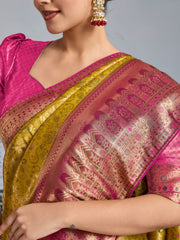 Woven Design Meenakari Kanjivaram Silk Saree