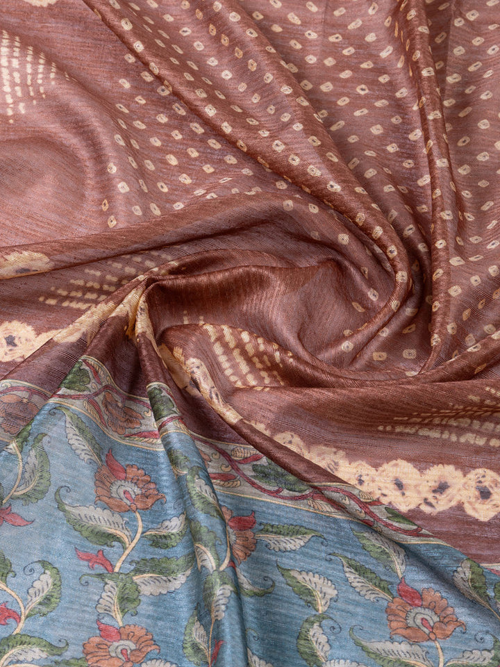 Neck Embroidered Tussar Unstitched Suit Piece With Dupatta