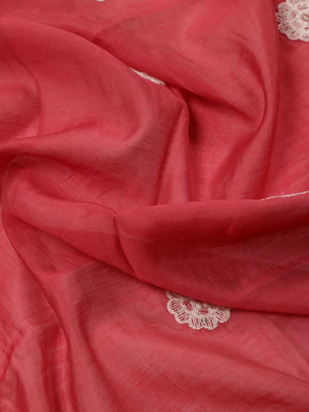 Thread Embroidery Cotton Blend Unstitched Suit With Dupatta