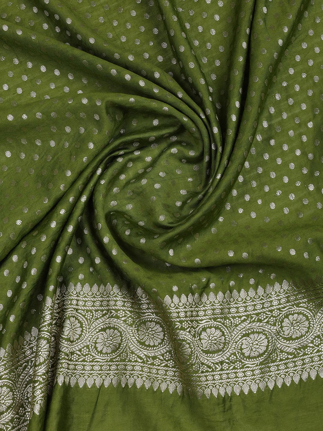 Floral Woven Chanderi Unstitched Suit With Dupatta