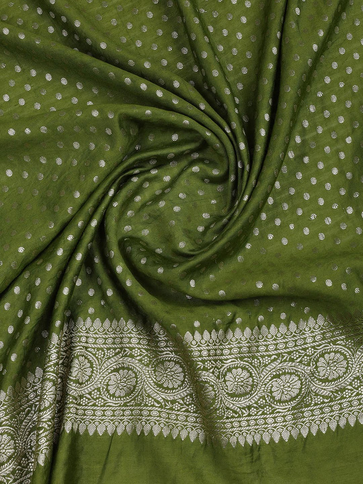 Floral Woven Chanderi Unstitched Suit With Dupatta