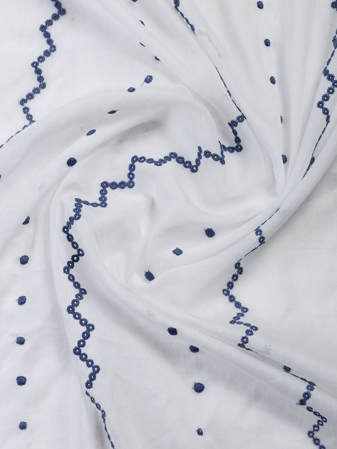 Neck Embroidered Cotton Blend Unstitched Suit With Dupatta