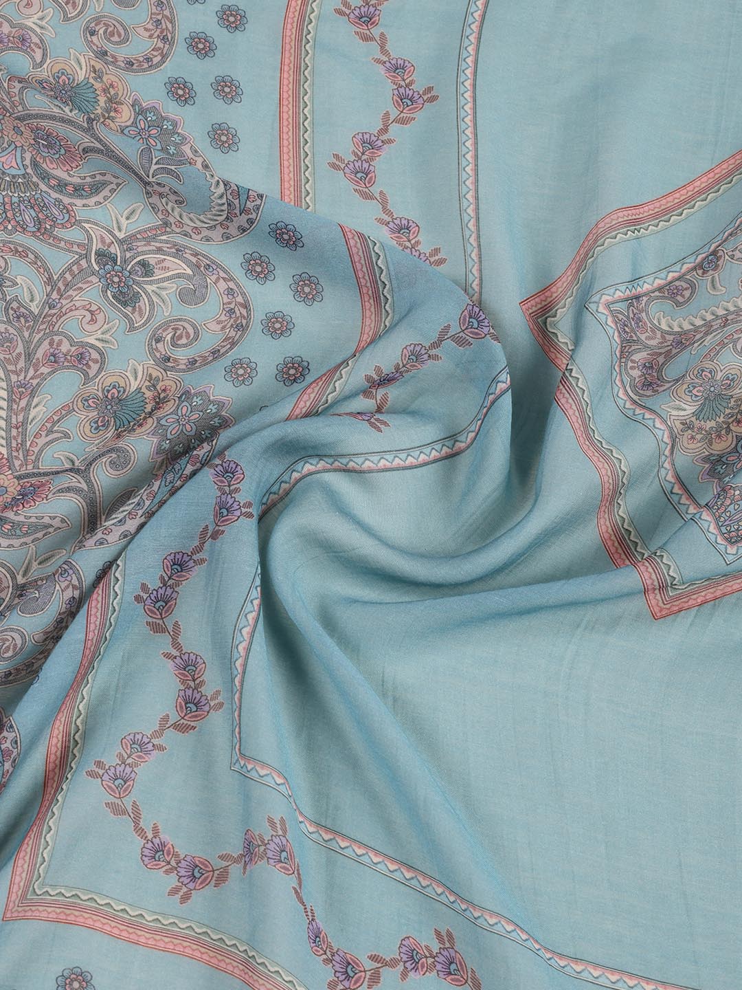 Floral Printed Muslin Unstitched Suit Piece With Dupatta