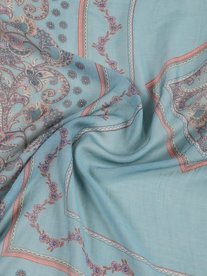 Floral Printed Muslin Unstitched Suit Piece With Dupatta