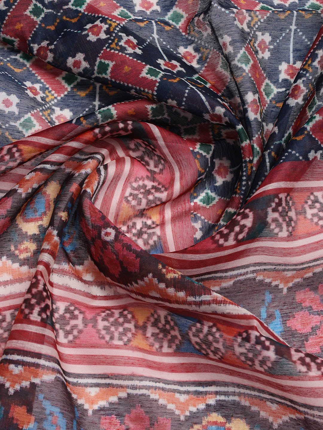 Printed Linen Unstitched Suit With Dupatta