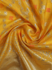 Neck Embroidery Chanderi Unstitched Suit With Dupatta