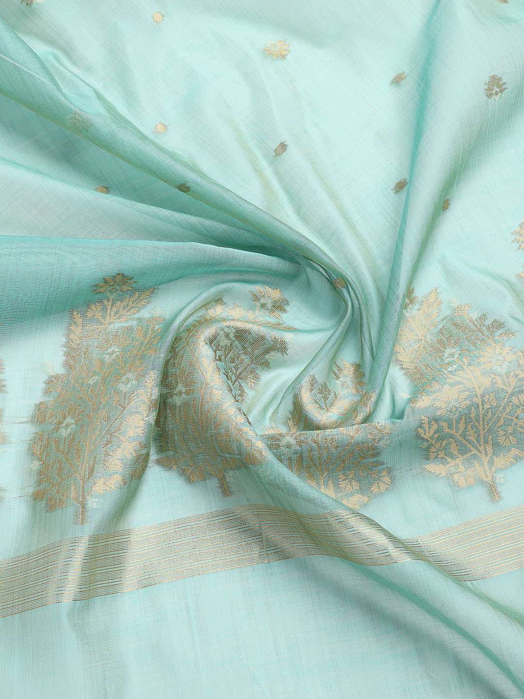 Jamdani Work Chanderi Unstitched Suit Piece With Dupatta