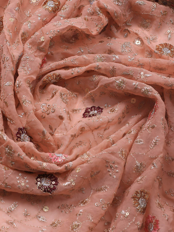 Embroidered Georgette Unstitched Suit Piece With Dupatta
