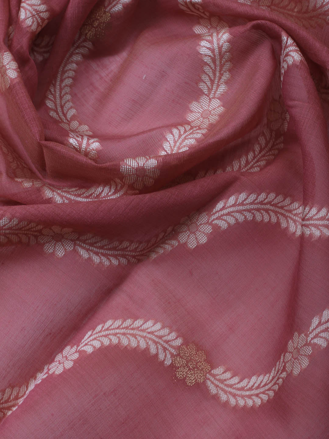 Neck Embroidered Chanderi Unstitched Suit With Dupatta