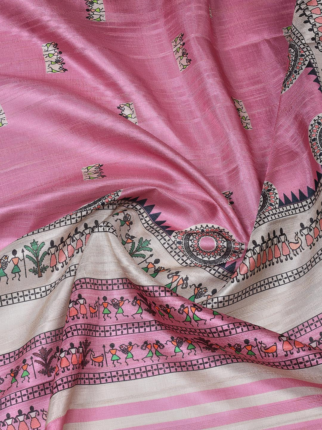 Printed Art Tussar Unstitched Suit With Dupatta