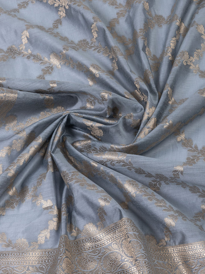 Woven Chanderi Unstitched Suit With Dupatta
