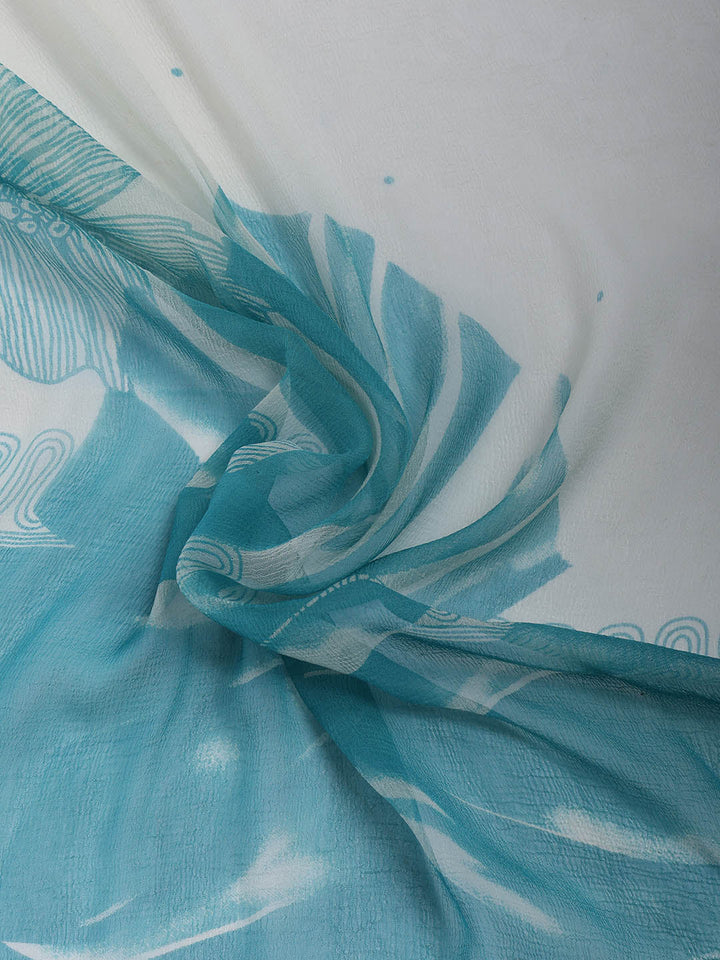 Printed Cotton Blend Unstitched Suit With Dupatta