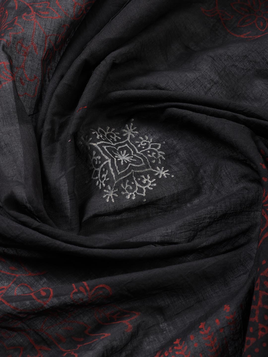 Printed Cotton Blend Unstitched Suit Piece With Dupatta