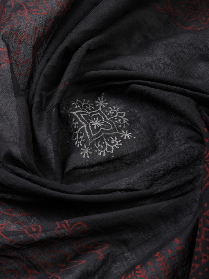 Printed Cotton Blend Unstitched Suit Piece With Dupatta